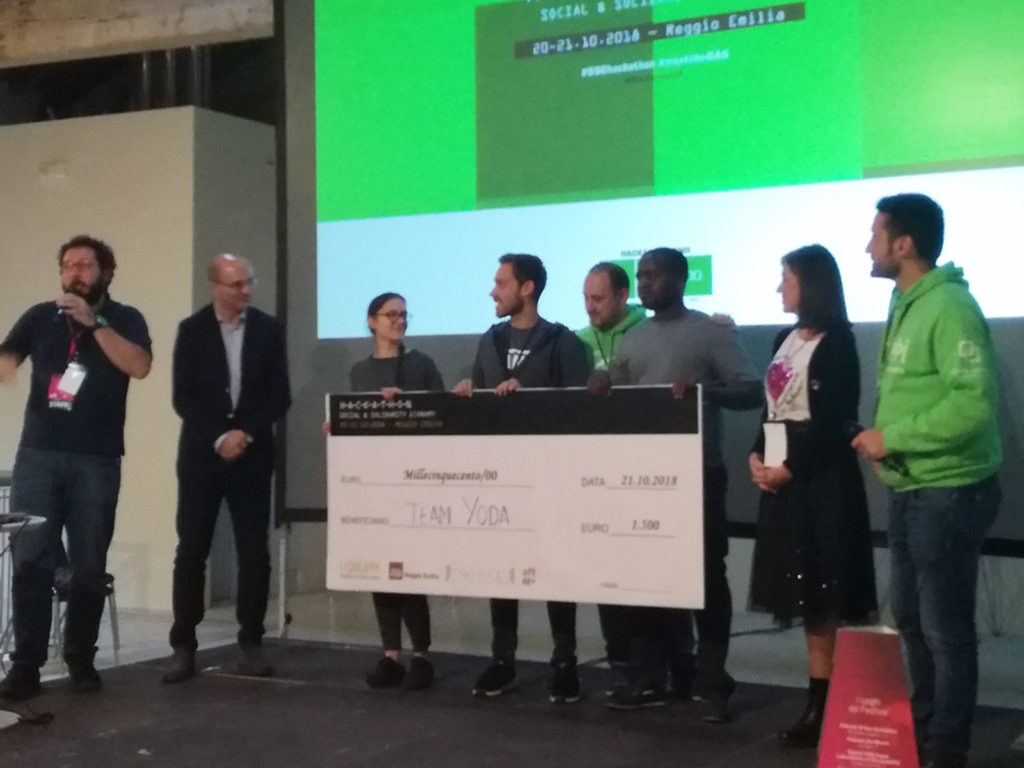 Premiazione SSE Hackathon - Team Yoda vincitore
